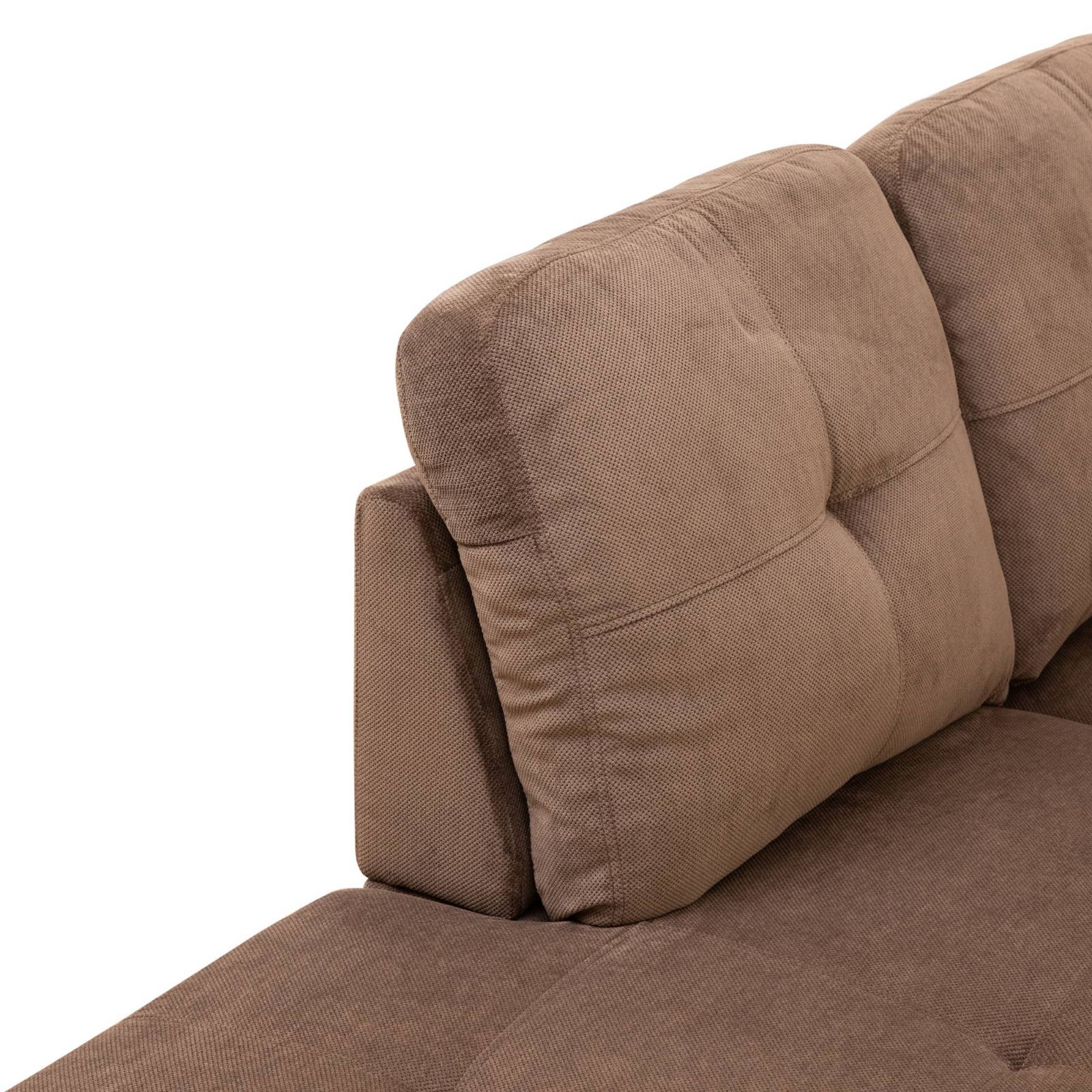 브라운 파인애플 텍스처 천 3피스 거실 소파 세트