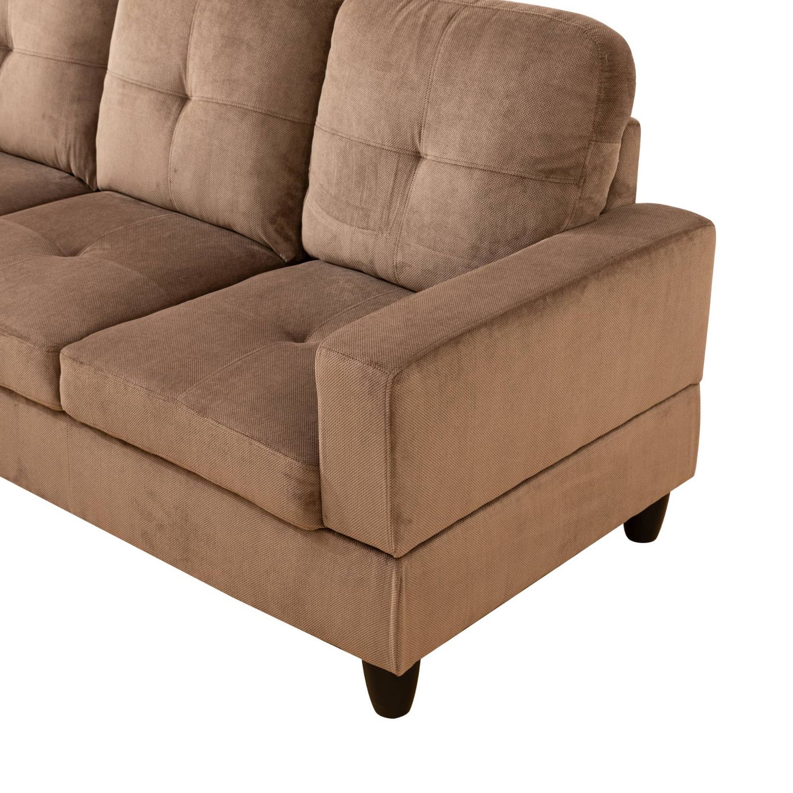 브라운 파인애플 텍스처 천 3피스 거실 소파 세트