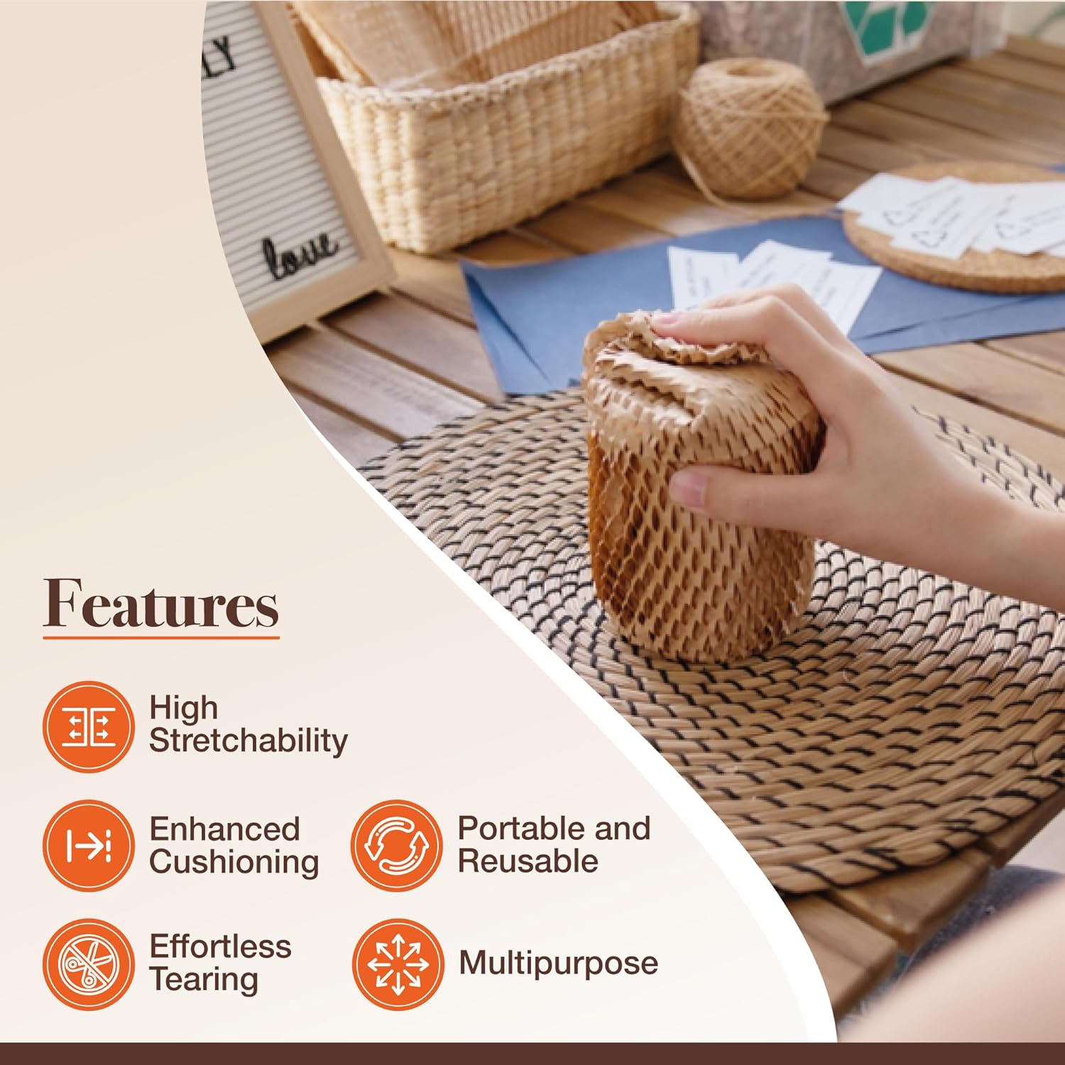 蜂窝纸，宽30，38,50厘米，长度10米-250米一卷，可订做