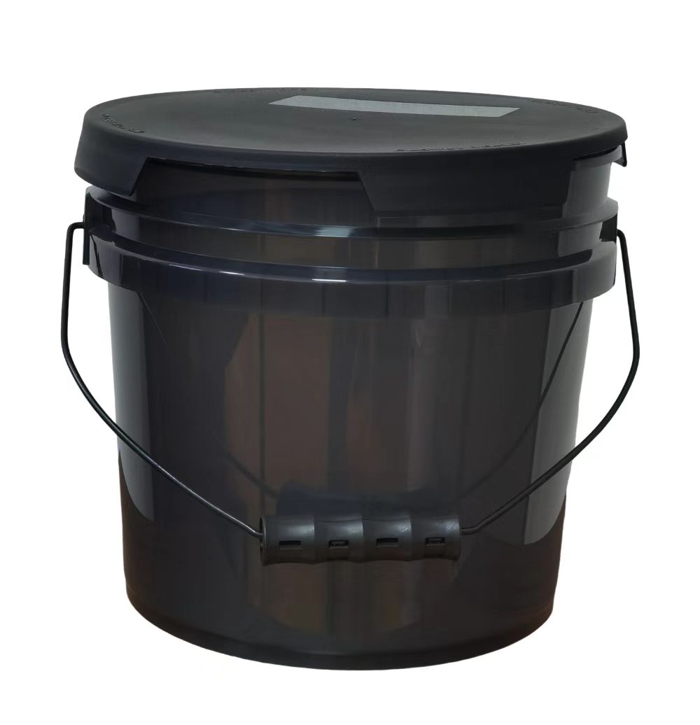 3.5 Gallon Black Transparent Plastic Bucket