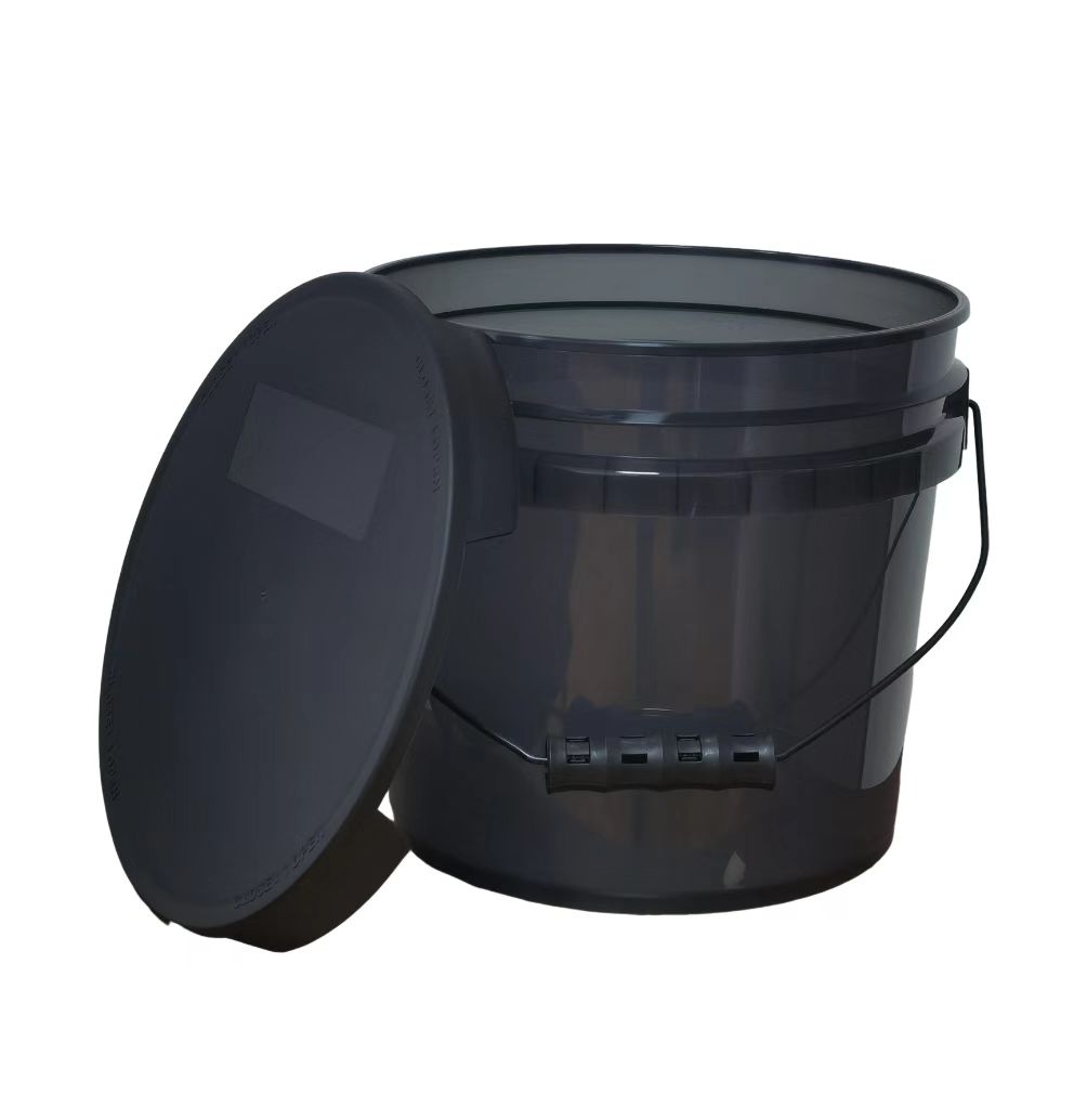 3.5 Gallon Black Transparent Plastic Bucket
