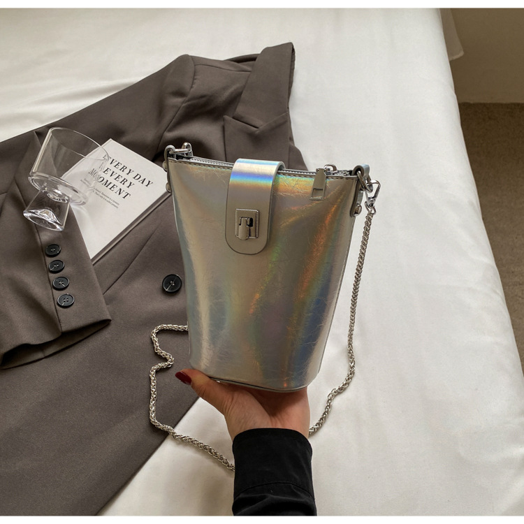 니치 버킷 백, 실버 핸드백, 여름 신상, 고품질 숄더, 패셔너블한 크로스바디