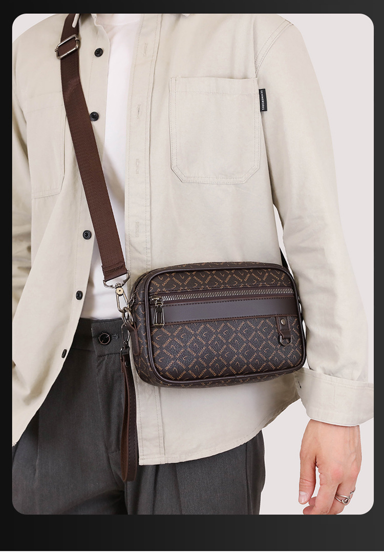 新款休閒男時尚大容量男士手拿包橫款小方包手拎包