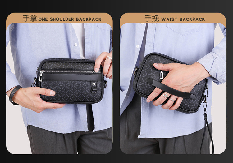 新款休閒男時尚大容量男士手拿包橫款小方包手拎包
