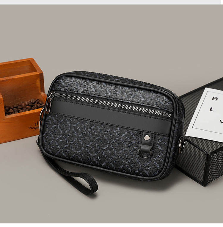 新款休閒男時尚大容量男士手拿包橫款小方包手拎包