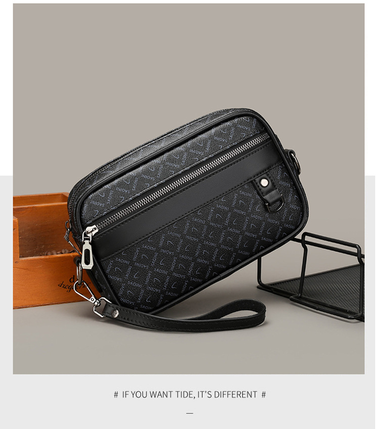 新款休閒男時尚大容量男士手拿包橫款小方包手拎包