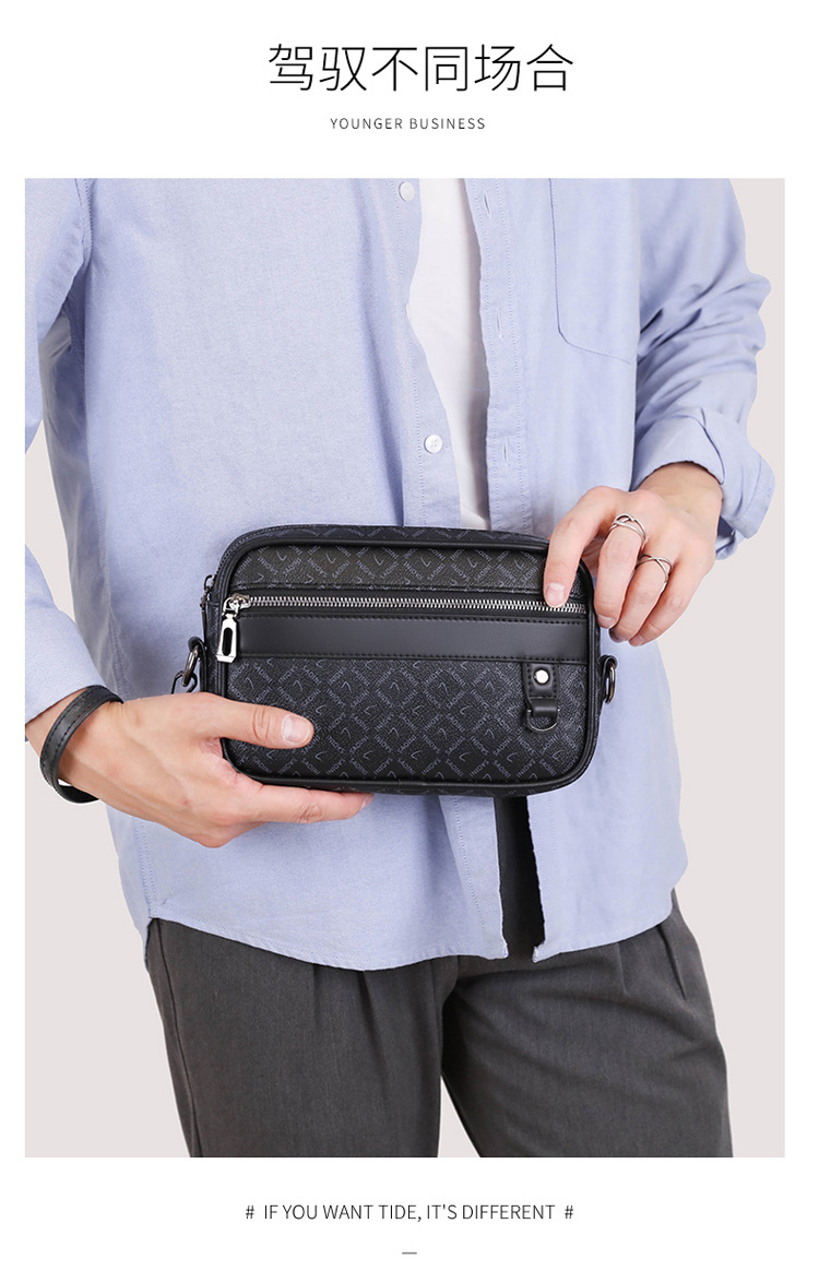新款休閒男時尚大容量男士手拿包橫款小方包手拎包