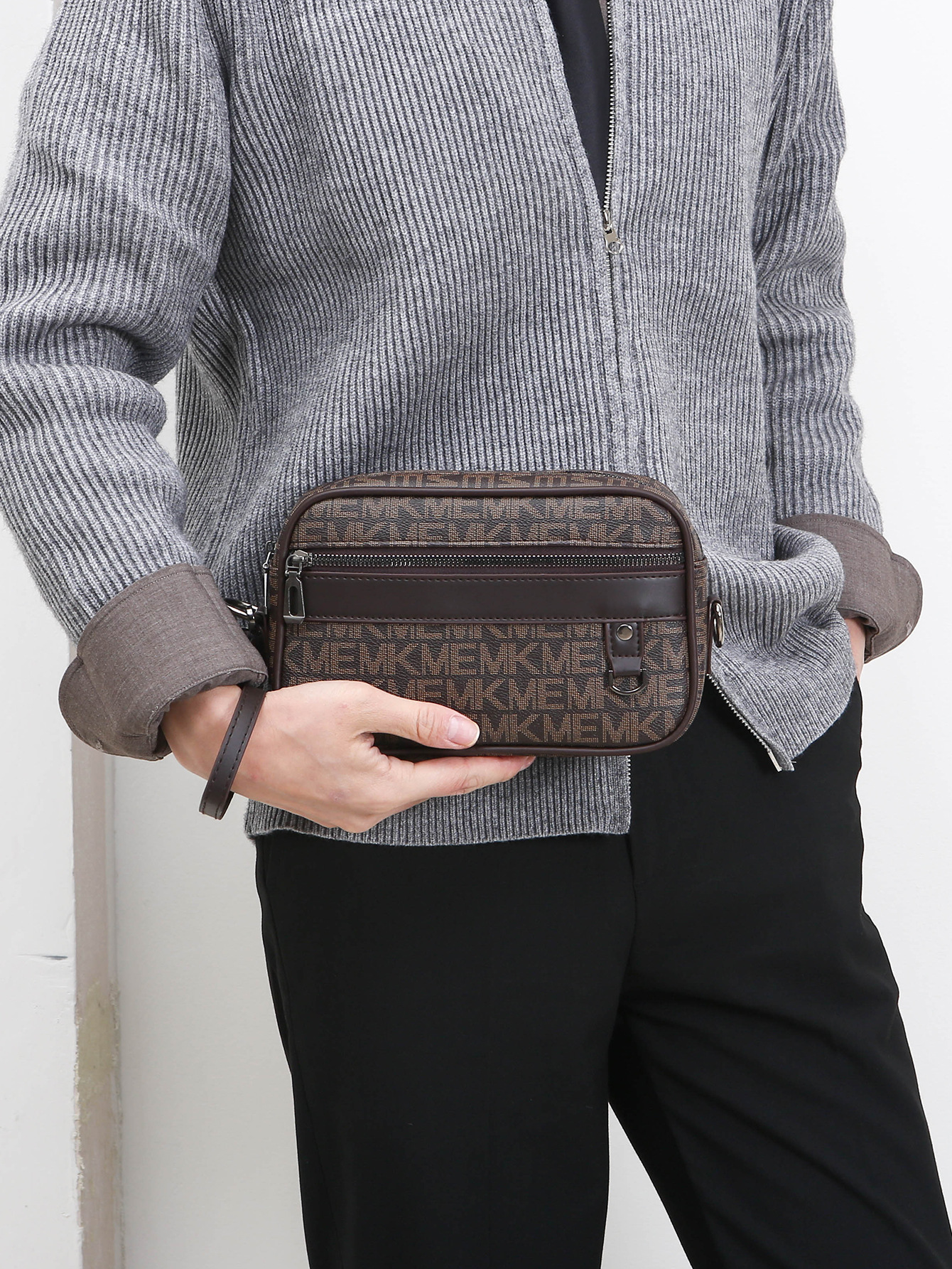 新款休閒男時尚大容量男士手拿包橫款小方包手拎包