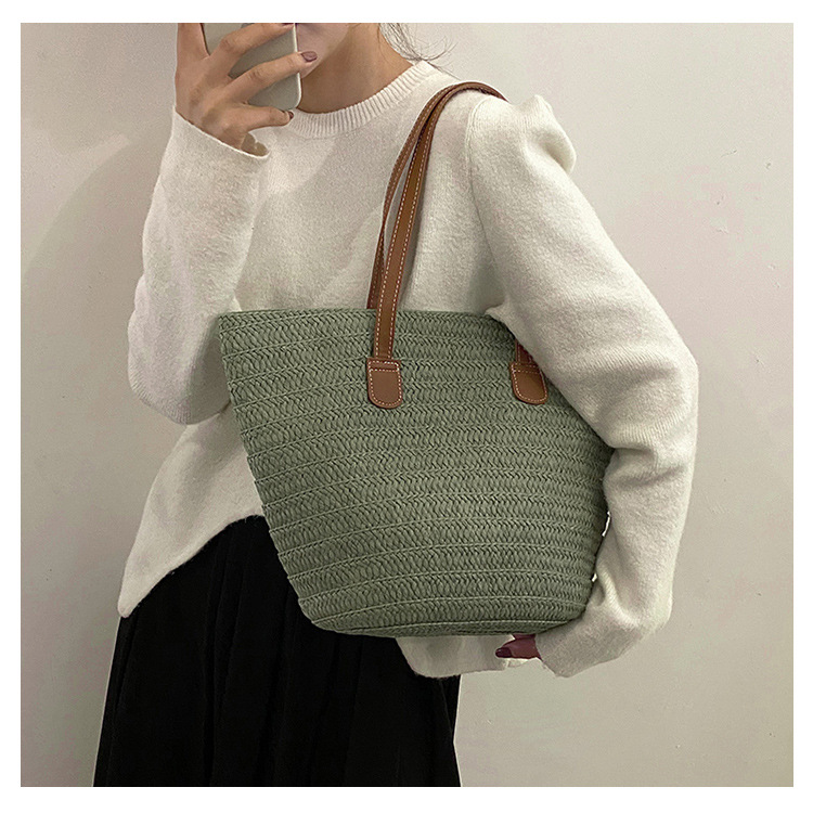 草編包包女大容量新款度假沙灘草包編織菜籃通勤托特水桶包