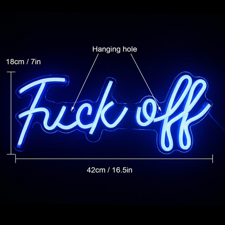 Letrero de neón Fuck Off Letrero de neón LED personalizado Decoración de pared para bar pub